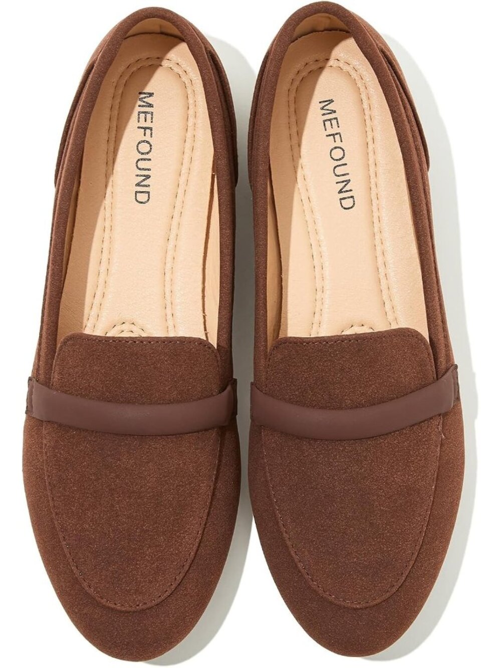 Women's Tan Comfortable Faux Leather Slip on Casual Loafer Ballet Flat Shoes